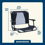 Ergonomic Back-Support Big Comfort Stadium Chair with Armrests - Choice 465 - Bleacher-Friendly Stadium Chair with Back Support Detail