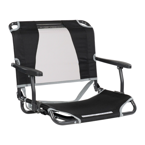 Ergonomic Back-Support Big Comfort Stadium Chair with Armrests - Choice 465 - Bleacher-Friendly Stadium Chair with Back Support - Black