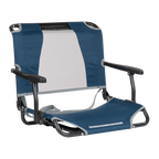 Ergonomic Back-Support Big Comfort Stadium Chair with Armrests - Choice 465 - Bleacher-Friendly Stadium Chair with Back Support - Navy