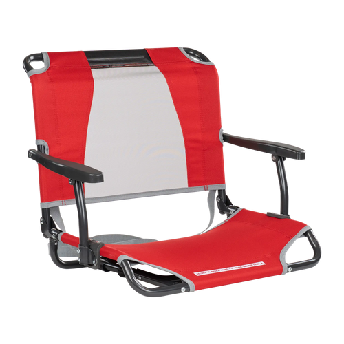 Ergonomic Back-Support Big Comfort Stadium Chair with Armrests - Choice 465 - Bleacher-Friendly Stadium Chair with Back Support - Red