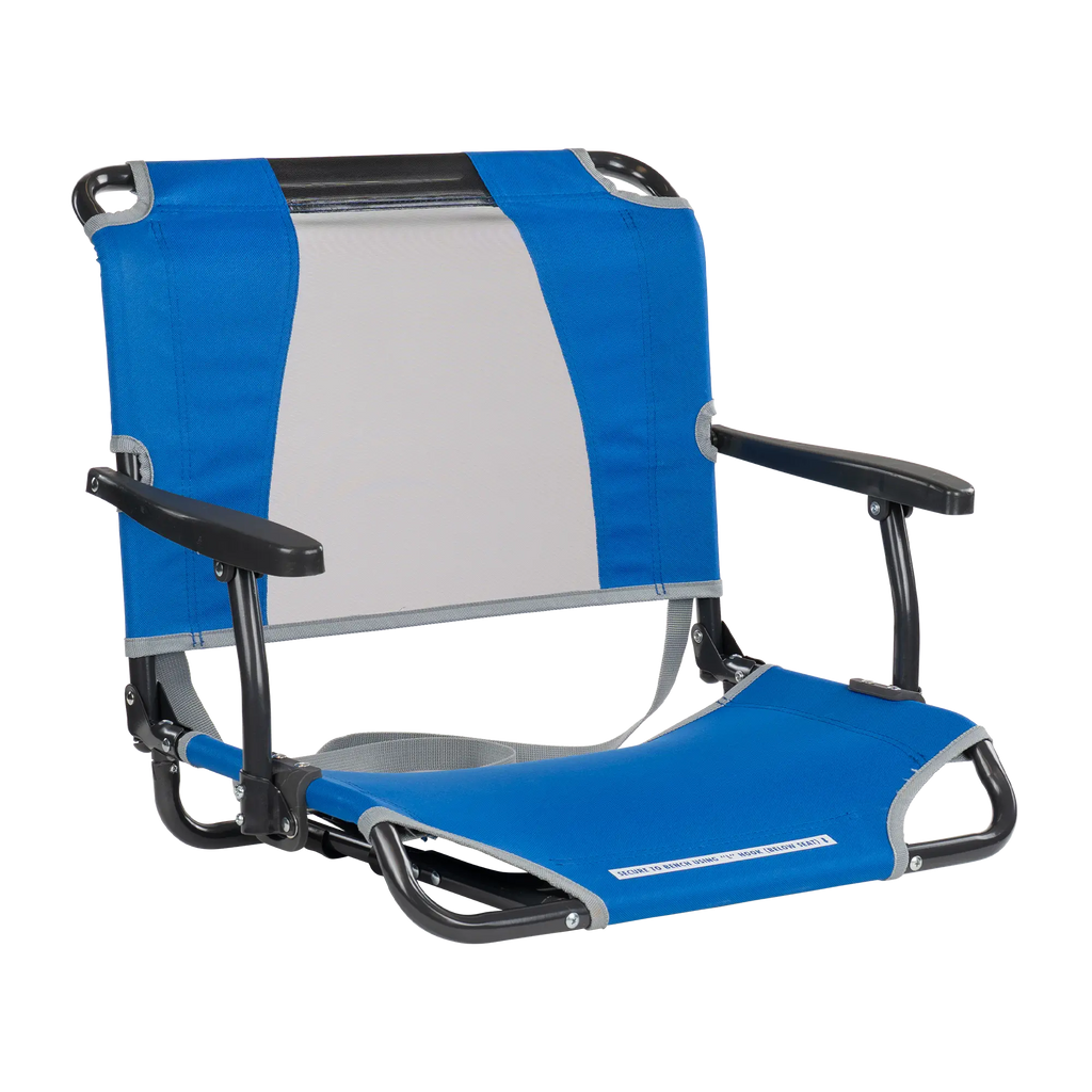 Ergonomic Back-Support Big Comfort Stadium Chair with Armrests - Choice 465 - Bleacher-Friendly Stadium Chair with Back Support - Royal Blue