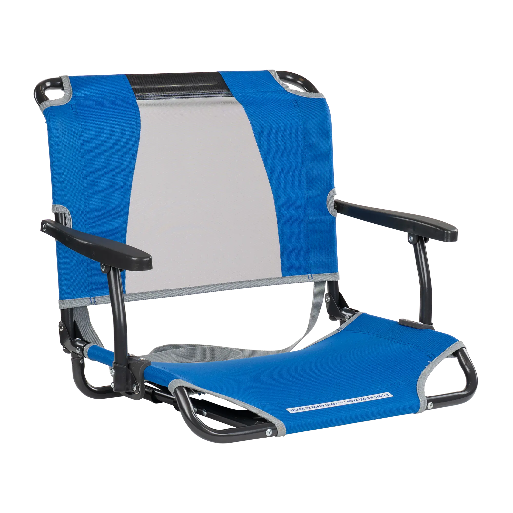 Ergonomic Back-Support Big Comfort Stadium Chair with Armrests - Choice 465 - Bleacher-Friendly Stadium Chair with Back Support - Royal Blue