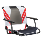 Ergonomic Back-Support Big Comfort Stadium Chair with Armrests - Choice 465 - Bleacher-Friendly Stadium Chair with Back Support - Indigo/White/Red
