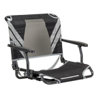 Ergonomic Back-Support Big Comfort Stadium Chair with Armrests - Choice 465 - Bleacher-Friendly Stadium Chair with Back Support - Black/Gray