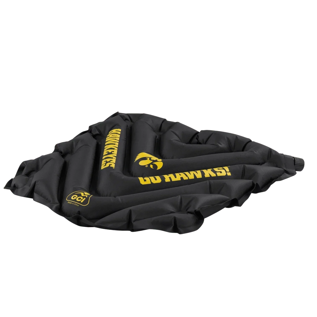 Ergonomic Back-Support College V Seat Inflatable Stadium Cushion - Iowa Hawkeyes - Choice 157 - Bleacher-Friendly Stadium Chair with Back Support Detail