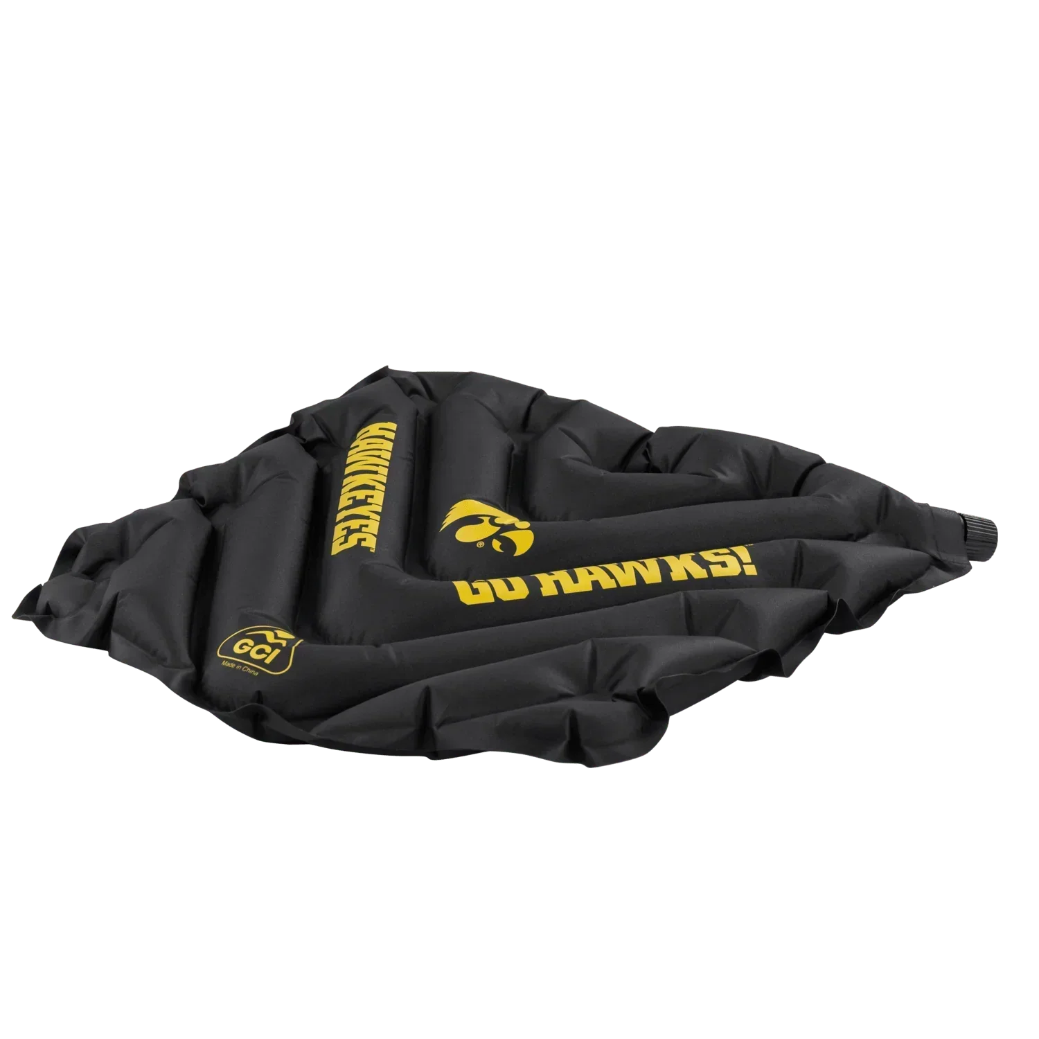 Ergonomic Back-Support College V Seat Inflatable Stadium Cushion - Iowa Hawkeyes - Choice 157 - Bleacher-Friendly Stadium Chair with Back Support Detail