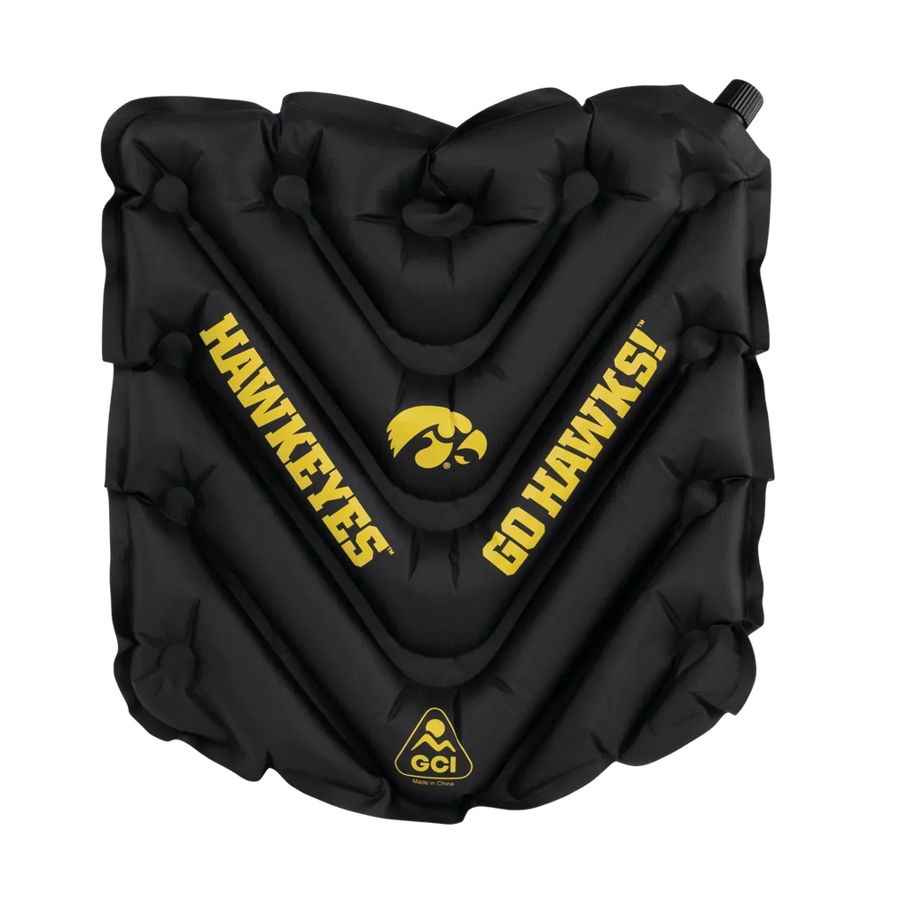 Ergonomic Back-Support College V Seat Inflatable Stadium Cushion - Iowa Hawkeyes - Choice 157 - Bleacher-Friendly Stadium Chair with Back Support - Default Title