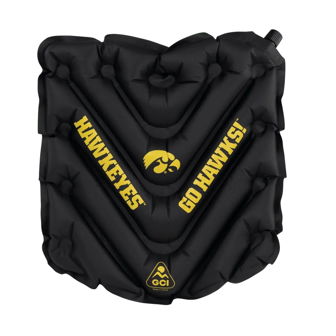 Ergonomic Back-Support College V Seat Inflatable Stadium Cushion - Iowa Hawkeyes - Choice 157 - Bleacher-Friendly Stadium Chair with Back Support - Default Title