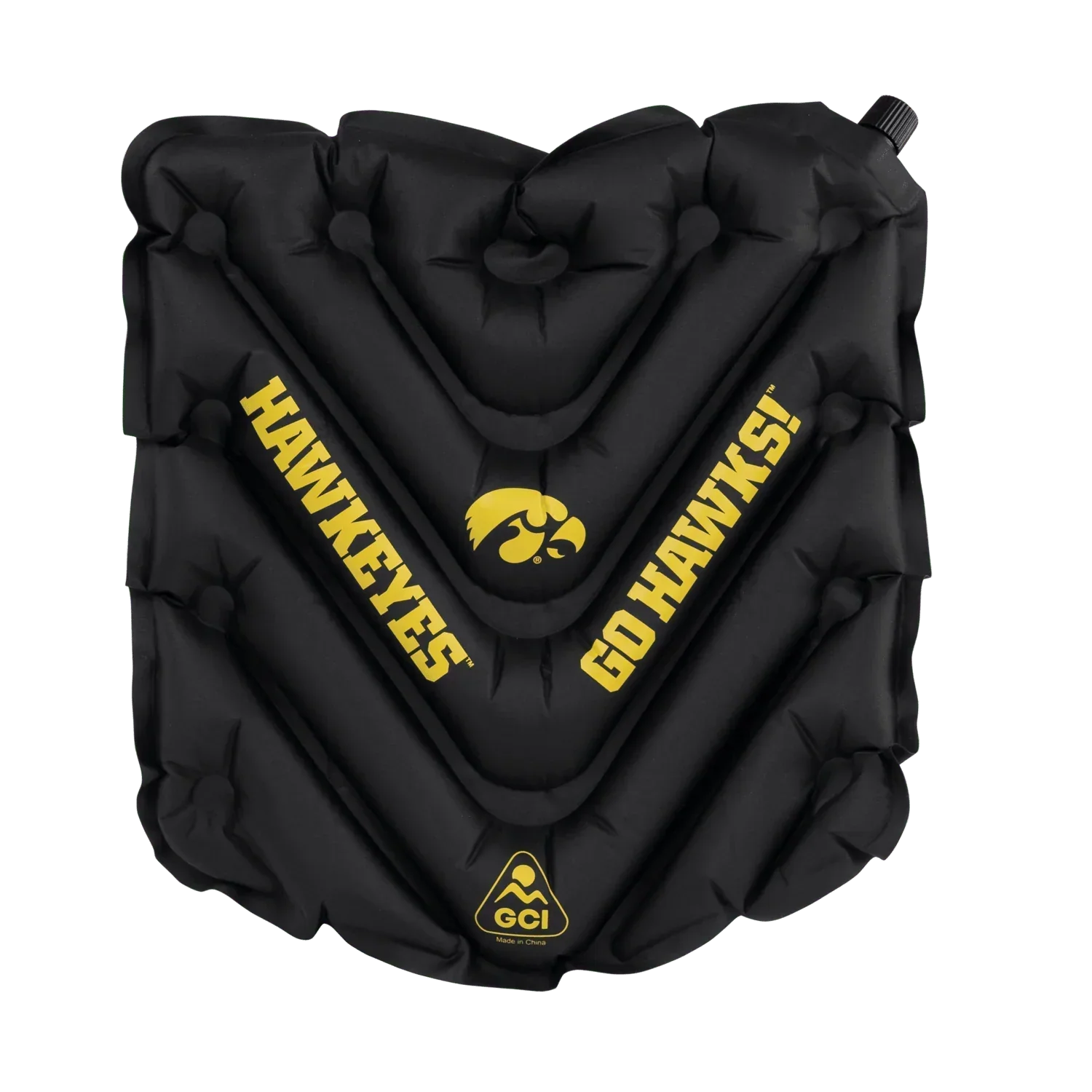 Ergonomic Back-Support College V Seat Inflatable Stadium Cushion - Iowa Hawkeyes - Choice 157 - Bleacher-Friendly Stadium Chair with Back Support - Default Title