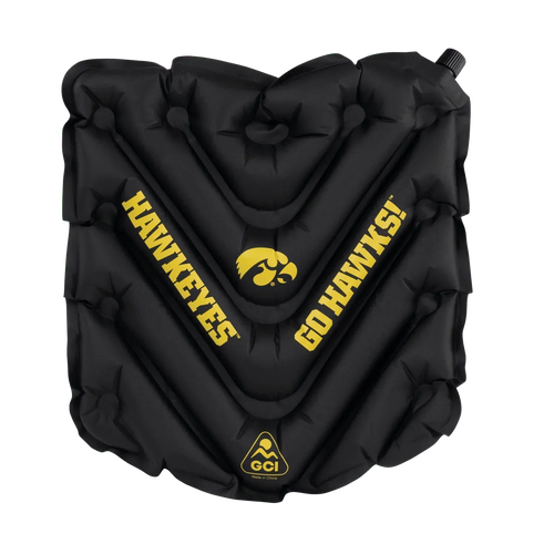 Ergonomic Back-Support College V Seat Inflatable Stadium Cushion - Iowa Hawkeyes - Choice 157 - Bleacher-Friendly Stadium Chair with Back Support - Default Title