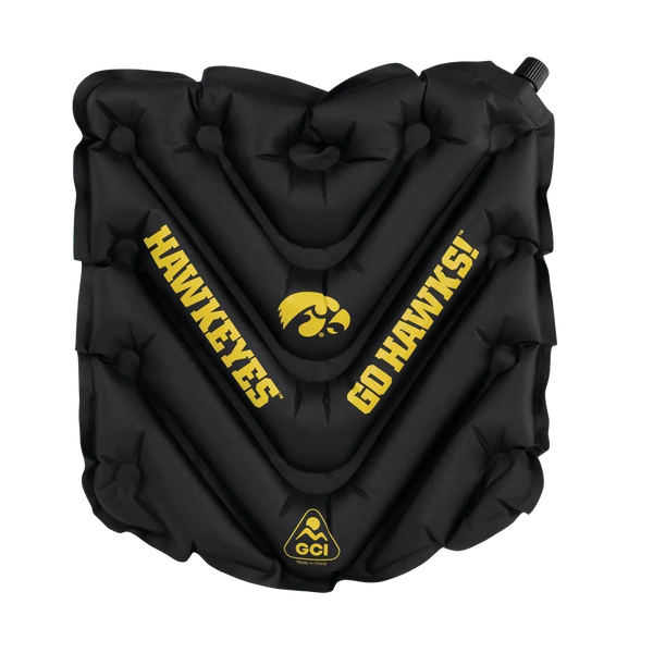 Ergonomic Back-Support College V Seat Inflatable Stadium Cushion - Iowa Hawkeyes - Choice 157 - Bleacher-Friendly Stadium Chair with Back Support - Default Title