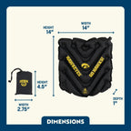 Ergonomic Back-Support College V Seat Inflatable Stadium Cushion - Iowa Hawkeyes - Choice 157 - Bleacher-Friendly Stadium Chair with Back Support Detail