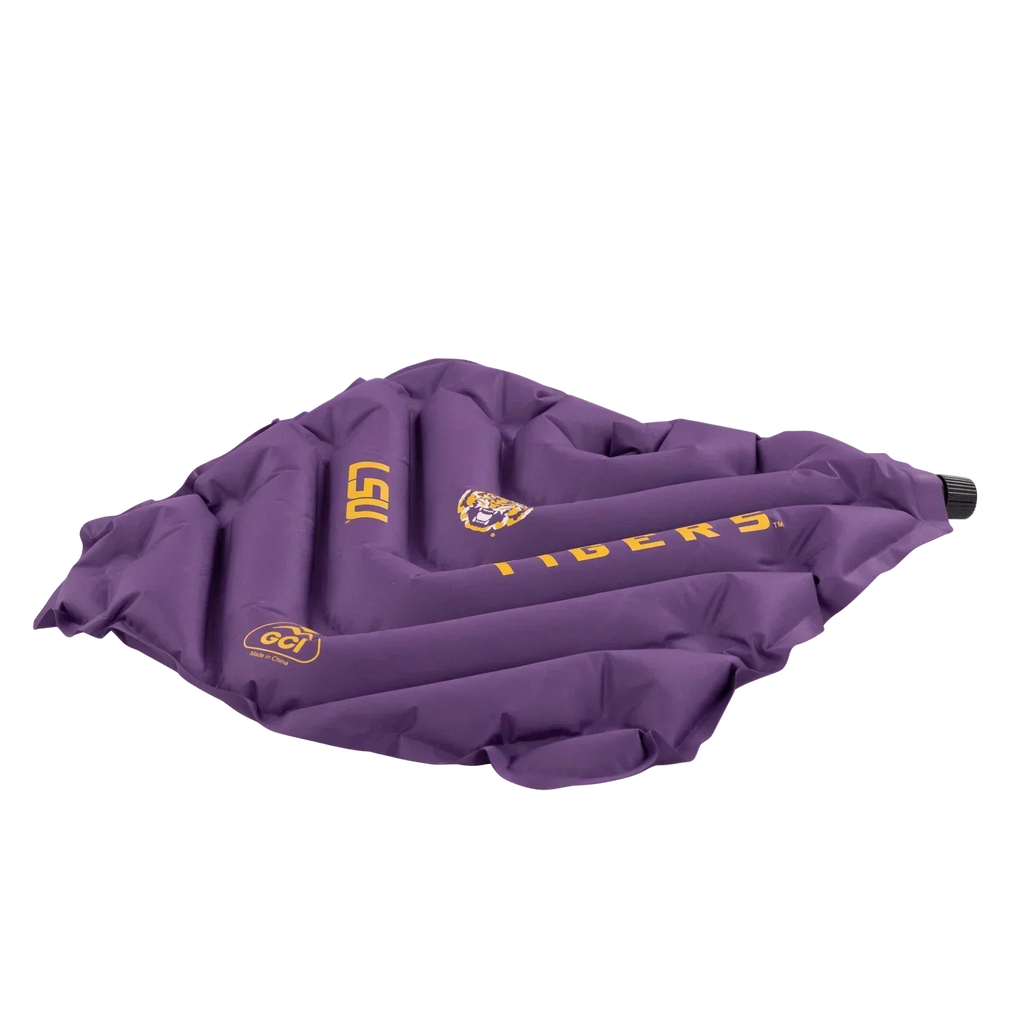Secure-Hook College V Seat Inflatable Stadium Cushion - LSU Tigers - Choice 762 - Bleacher-Friendly Stadium Chair with Back Support Detail