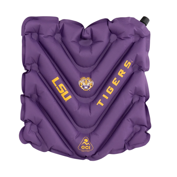 Secure-Hook College V Seat Inflatable Stadium Cushion - LSU Tigers - Choice 762 - Bleacher-Friendly Stadium Chair with Back Support - Default Title