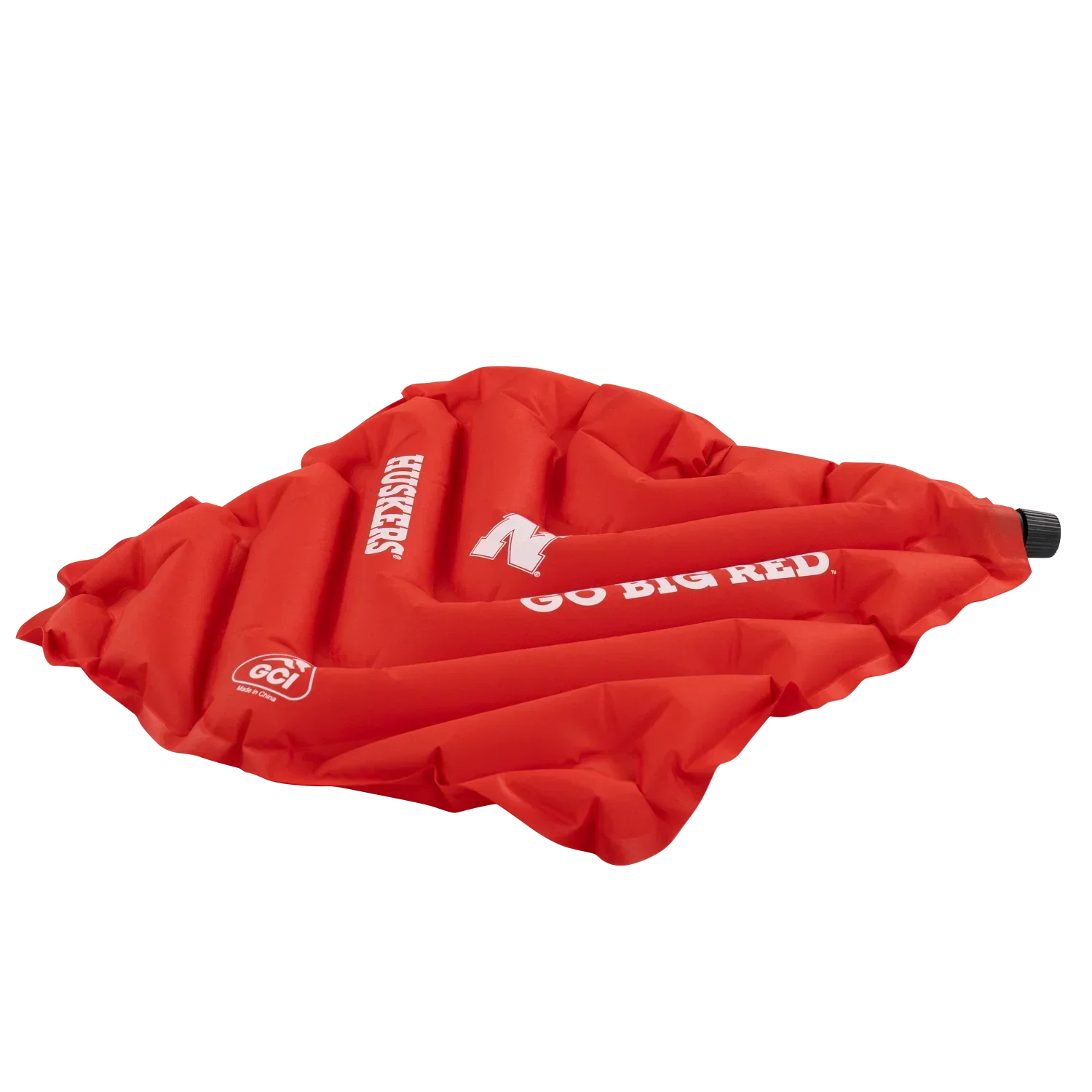 Ultra-Lightweight College V Seat Inflatable Stadium Cushion - Nebraska Cornhuskers - Choice 277 - Grandstand Cushion Seat with Secure Under-Bench Hooks Detail