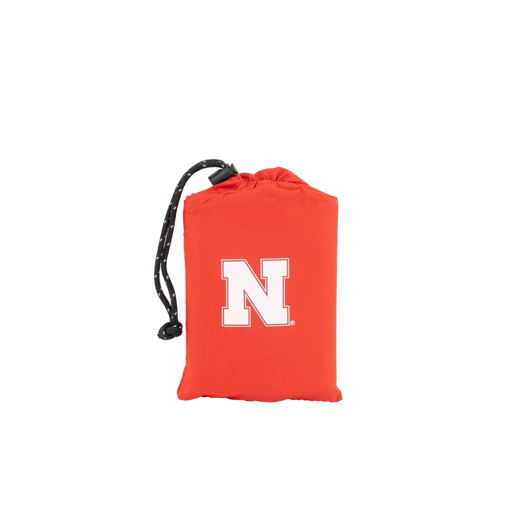 Ultra-Lightweight College V Seat Inflatable Stadium Cushion - Nebraska Cornhuskers - Choice 277 - Grandstand Cushion Seat with Secure Under-Bench Hooks Detail