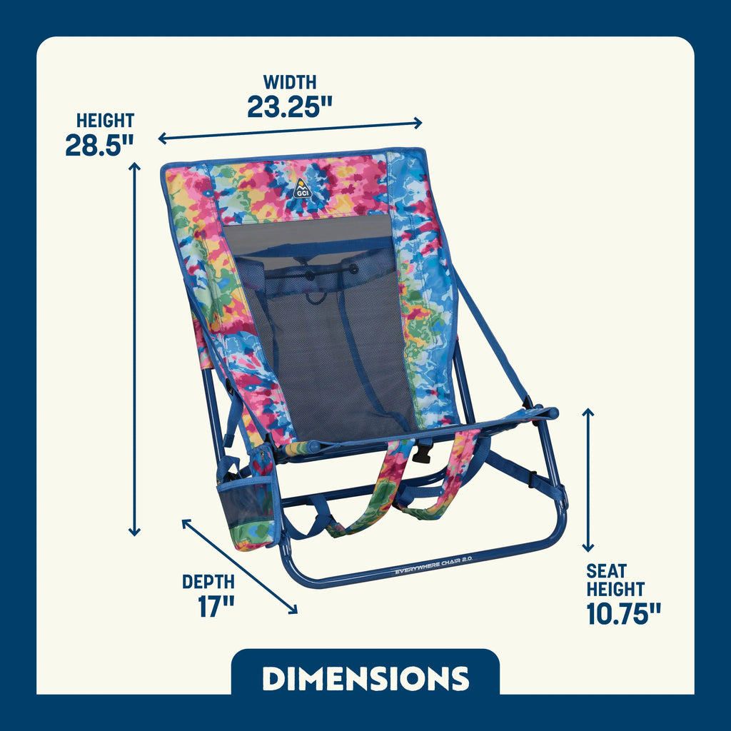 Reclining Beach Everywhere Chair 2 - Choice 656 - Low-Profile Reclining Beach Chair with Backpack Straps Detail