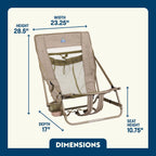 Reclining Beach Everywhere Chair 2 - Choice 656 - Low-Profile Reclining Beach Chair with Backpack Straps Detail