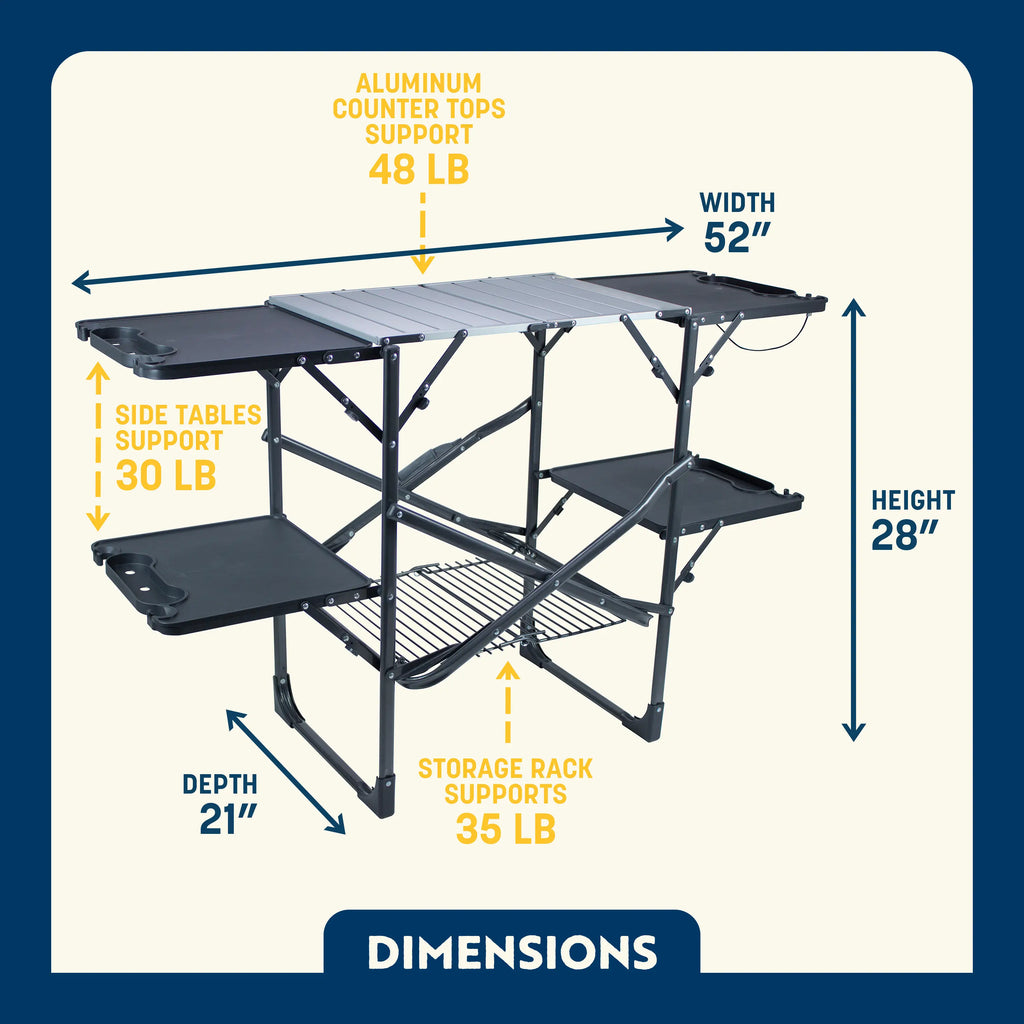 Heat-Resistant Tool Slim-Fold Cook Station - Choice 575 - Multi-Purpose Outdoor Culinary Cooking Set Detail