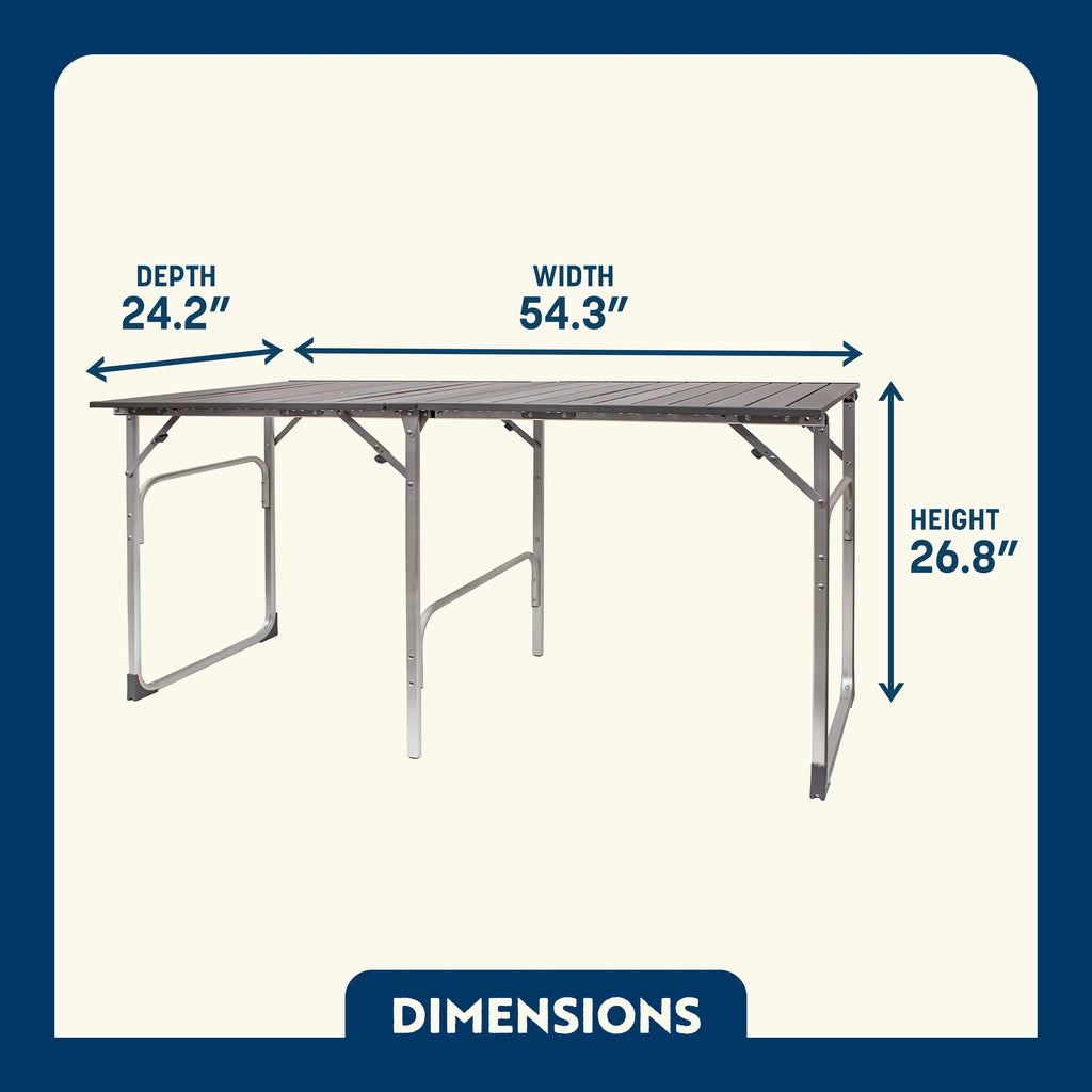 Portable Staging Slim-Fold Table - Choice 196 - Portable Camping Table with Heat-Resistant Countertop Detail