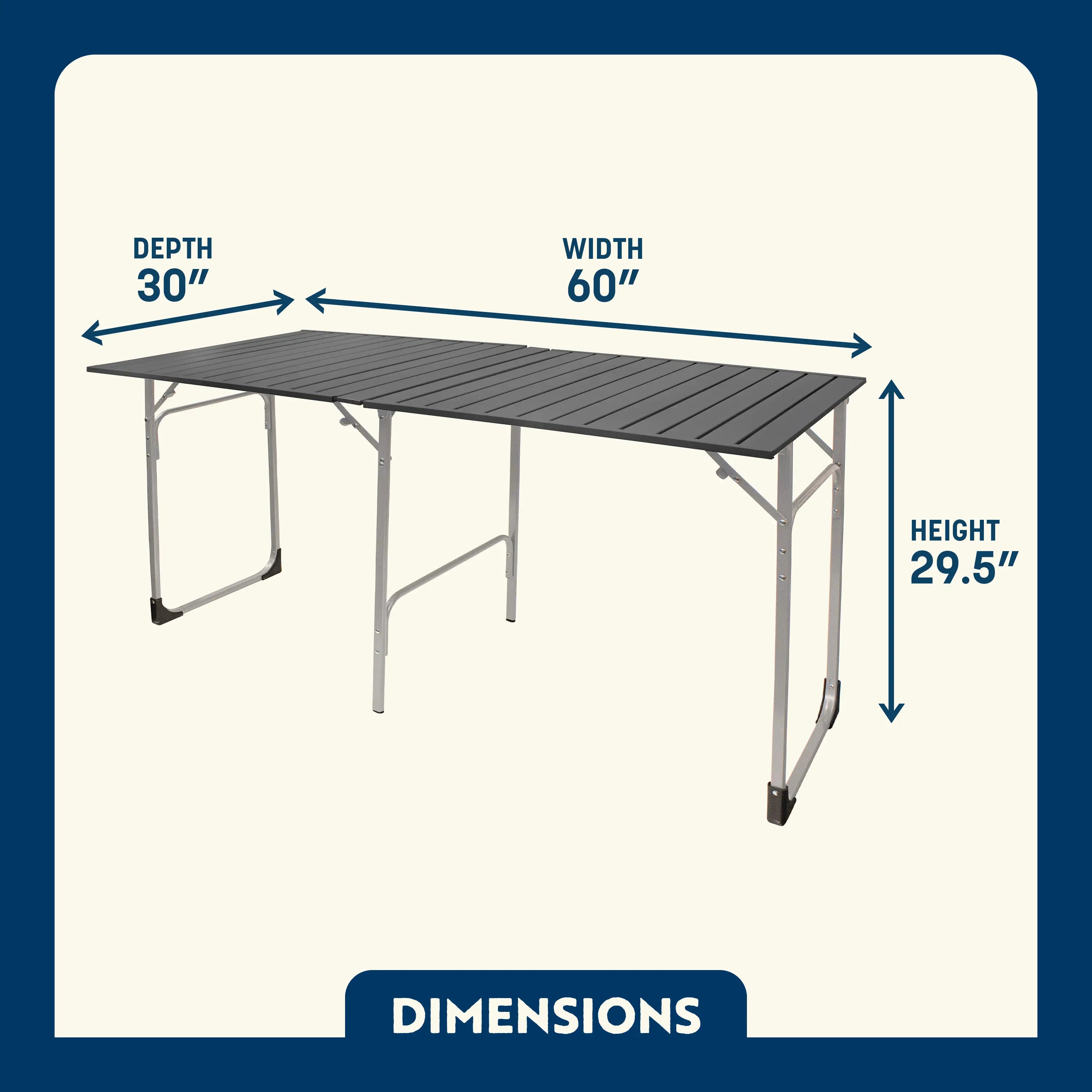 Heat-Resistant Slim-Fold Table XL - Choice 651 - Slim-Fold Outdoor Cook Station with Storage Shelves Detail