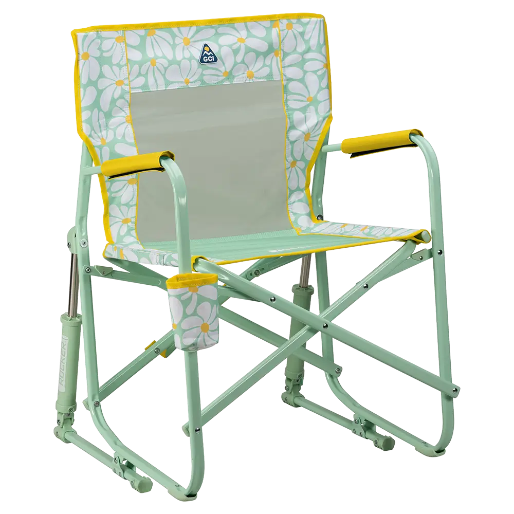 Heavy-Duty Freestyle Freestyle Rocker - Choice 711 - Freestyle Rocker Portable Outdoor Folding Chair - Green/Yellow