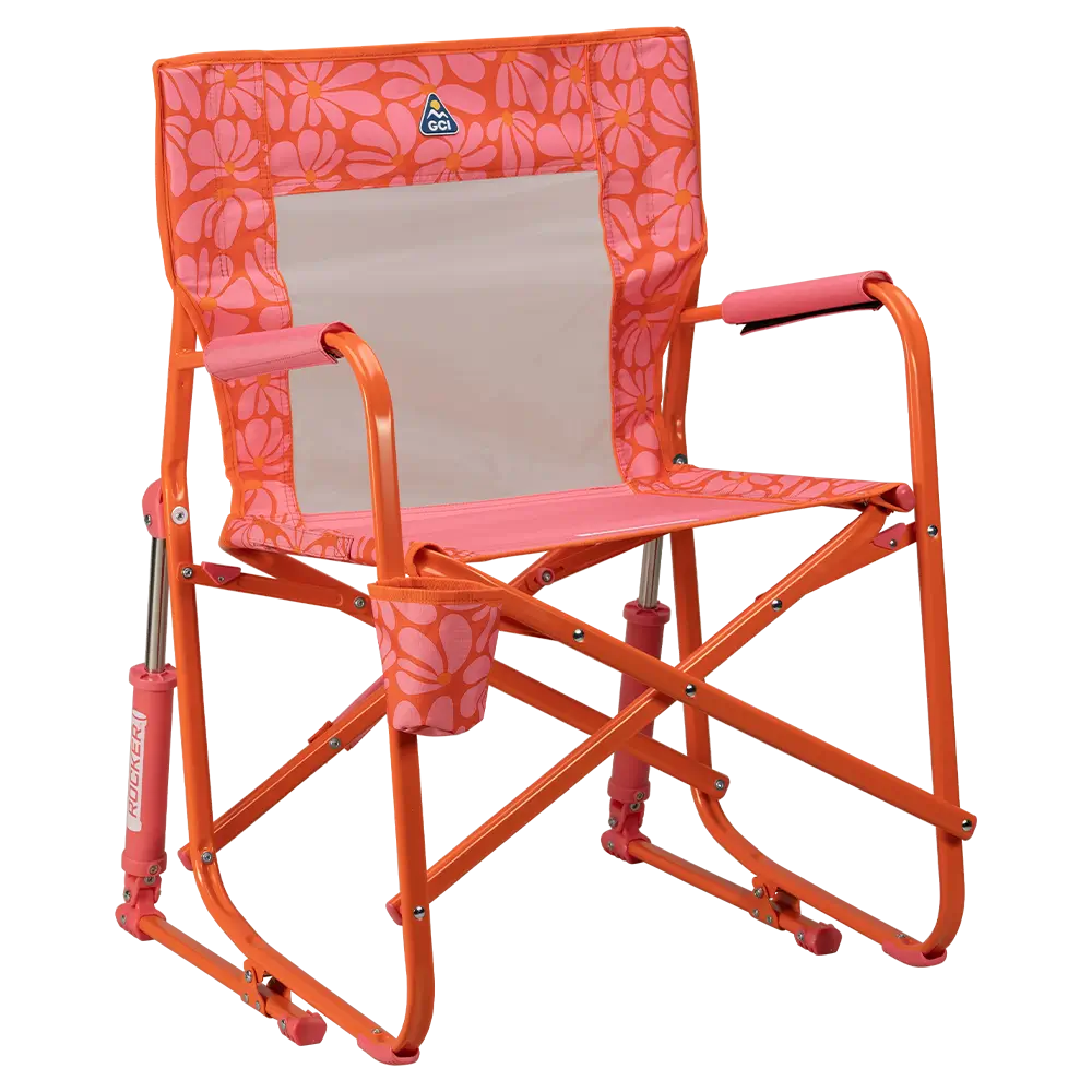 Heavy-Duty Freestyle Freestyle Rocker - Choice 711 - Freestyle Rocker Portable Outdoor Folding Chair - Pink/Orange