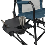 Premium All-Weather Freestyle Rocker with Side Table - Choice 853 - Heavy-Duty Kickback Rocker with Beverage Holder Detail