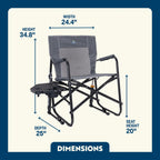 Premium All-Weather Freestyle Rocker with Side Table - Choice 853 - Heavy-Duty Kickback Rocker with Beverage Holder Detail