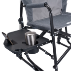 Premium All-Weather Freestyle Rocker with Side Table - Choice 853 - Heavy-Duty Kickback Rocker with Beverage Holder Detail