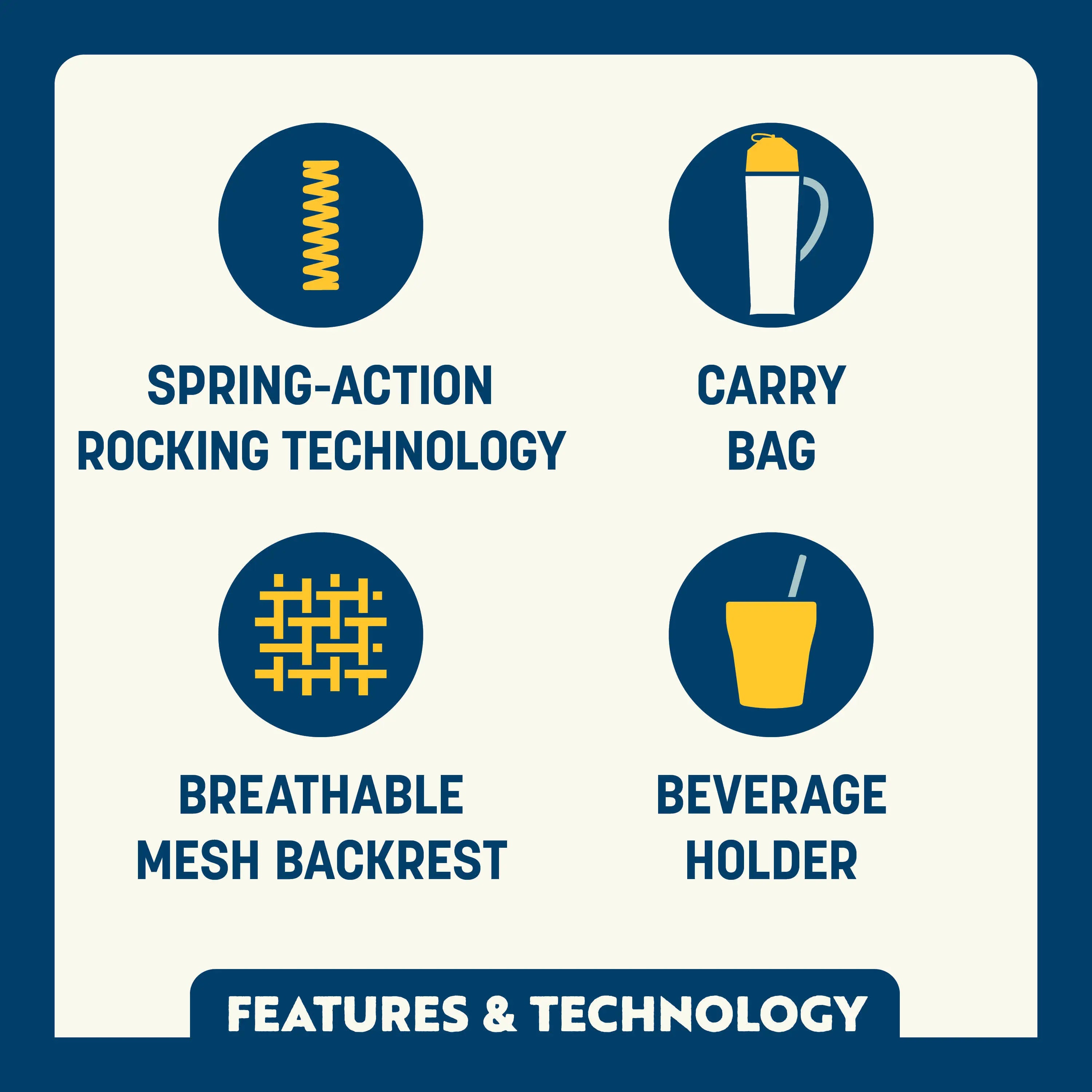 Patented Spring-Action RoadTrip Rocker - Choice 855 - Heavy-Duty Kickback Rocker with Beverage Holder Detail