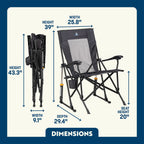 Patented Spring-Action RoadTrip Rocker - Choice 855 - Heavy-Duty Kickback Rocker with Beverage Holder Detail