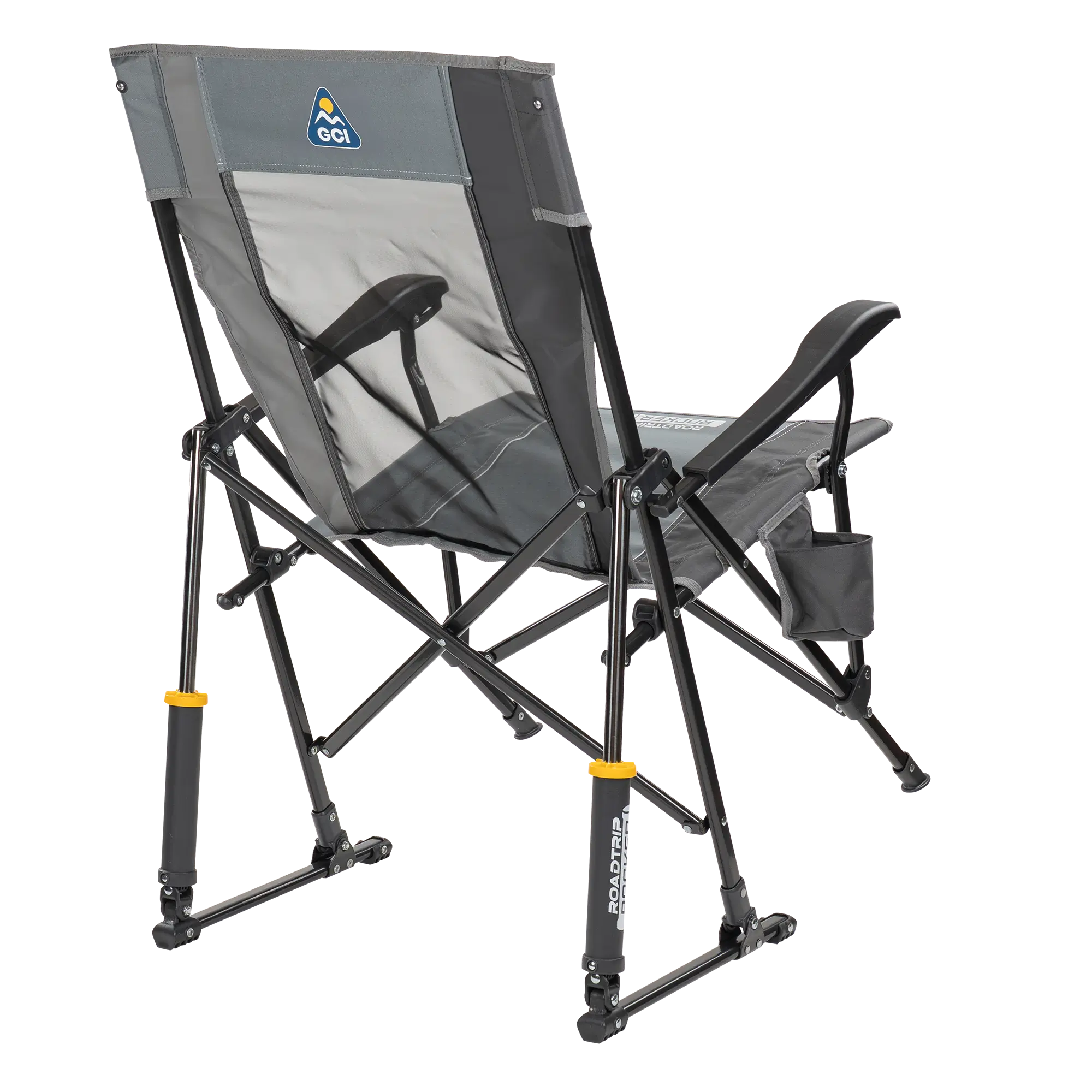 Patented Spring-Action RoadTrip Rocker - Choice 855 - Heavy-Duty Kickback Rocker with Beverage Holder Detail