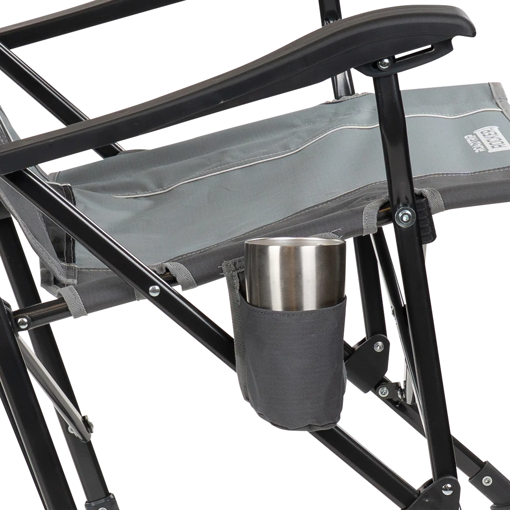Patented Spring-Action RoadTrip Rocker - Choice 855 - Heavy-Duty Kickback Rocker with Beverage Holder Detail