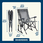 Patented Spring-Action RoadTrip Rocker - Choice 855 - Heavy-Duty Kickback Rocker with Beverage Holder Detail
