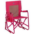Smooth Motion Stowaway Rocker - Choice 794 - Freestyle Rocker Portable Outdoor Folding Chair - Bright Pink
