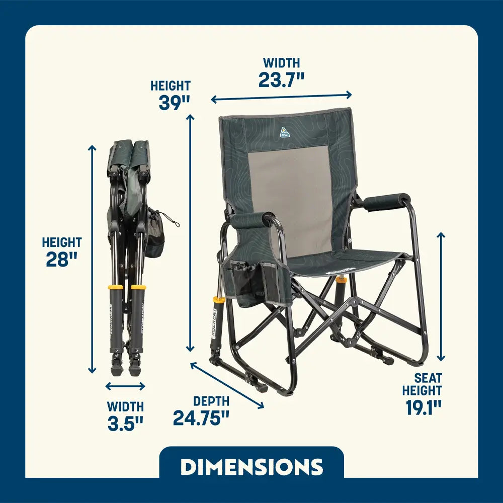 Smooth Motion Stowaway Rocker - Choice 794 - Freestyle Rocker Portable Outdoor Folding Chair Detail