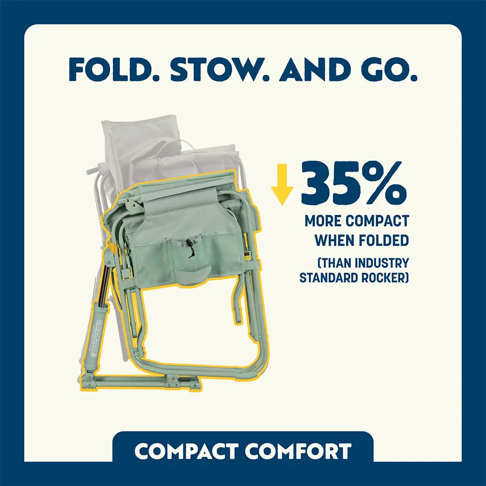 Smooth Motion Stowaway Rocker - Choice 794 - Freestyle Rocker Portable Outdoor Folding Chair Detail