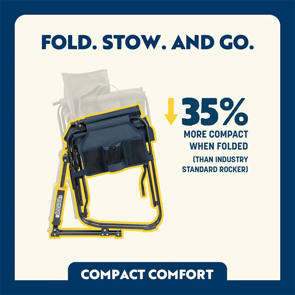 Smooth Motion Stowaway Rocker - Choice 794 - Freestyle Rocker Portable Outdoor Folding Chair Detail
