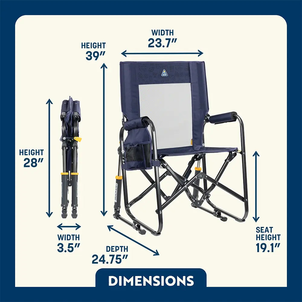 Smooth Motion Stowaway Rocker - Choice 794 - Freestyle Rocker Portable Outdoor Folding Chair Detail