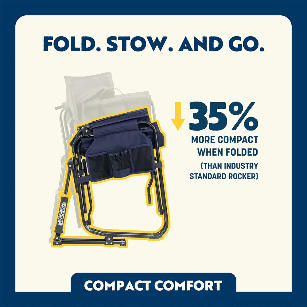 Smooth Motion Stowaway Rocker - Choice 794 - Freestyle Rocker Portable Outdoor Folding Chair Detail