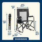 Smooth Motion Stowaway Rocker - Choice 794 - Freestyle Rocker Portable Outdoor Folding Chair Detail