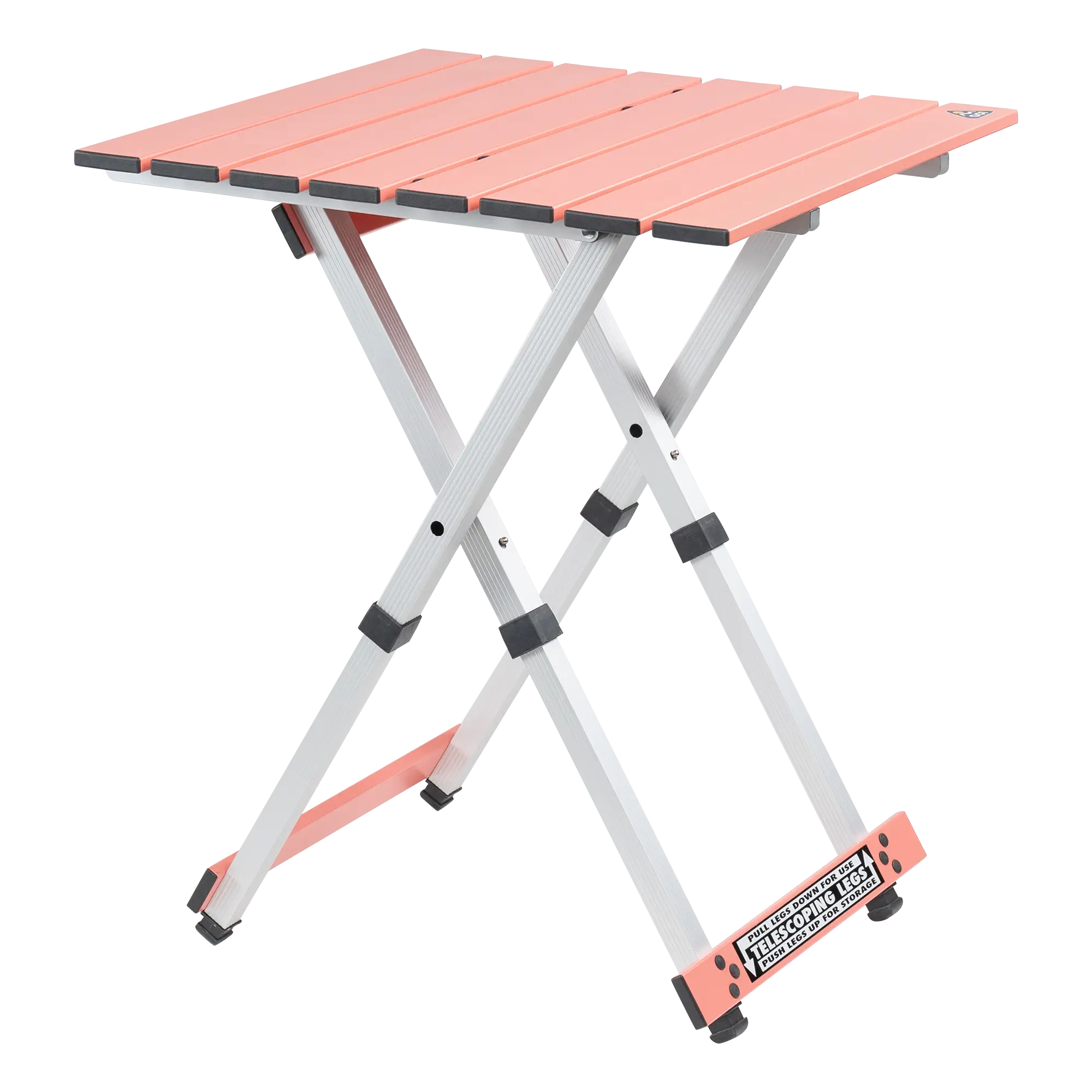 Slim-Fold Compact Camp Table 20 - Choice 513 - Slim-Fold Outdoor Cook Station with Storage Shelves - Coral