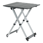 Slim-Fold Compact Camp Table 20 - Choice 513 - Slim-Fold Outdoor Cook Station with Storage Shelves - Black Chrome