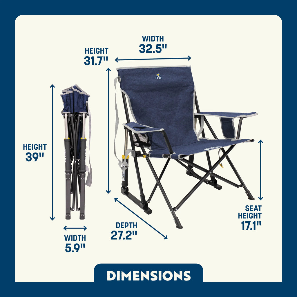 Luxury Camp Kickback Rocker - Choice 345 - Heavy-Duty Kickback Rocker with Beverage Holder Detail