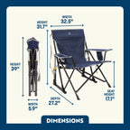 Luxury Camp Kickback Rocker - Choice 345 - Heavy-Duty Kickback Rocker with Beverage Holder Detail
