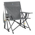Luxury Camp Kickback Rocker - Choice 345 - Heavy-Duty Kickback Rocker with Beverage Holder - Heathered Pewter