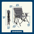 Luxury Camp Kickback Rocker - Choice 345 - Heavy-Duty Kickback Rocker with Beverage Holder Detail