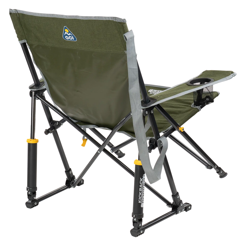 Luxury Camp Kickback Rocker - Choice 345 - Heavy-Duty Kickback Rocker with Beverage Holder Detail