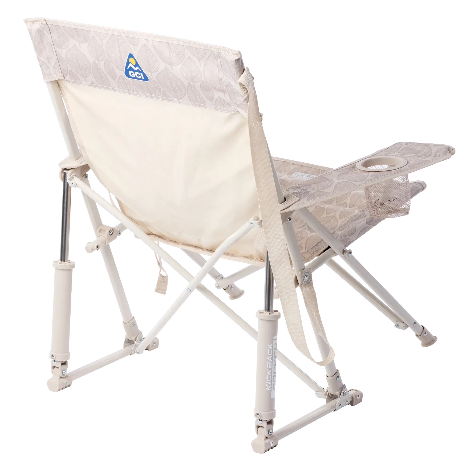 Luxury Camp Kickback Rocker - Choice 345 - Heavy-Duty Kickback Rocker with Beverage Holder Detail